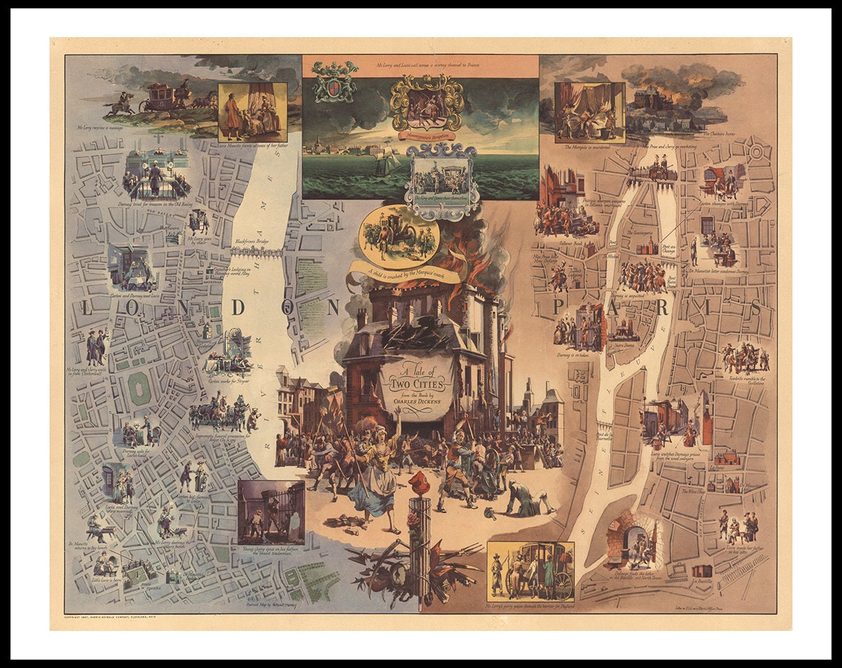Reproduction Print of A Tale of two cities : from the book by Charles Dickens