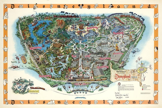Disneyland Map - Panoramic Birds Eye View Map of Disney Land