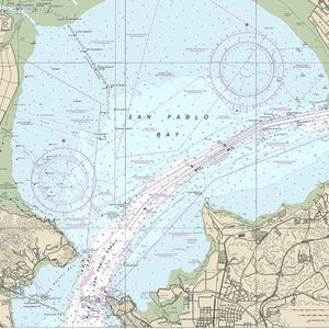 San Pablo Bay Nautical Chart – NOAA 18654 Map Reproduction Print ...