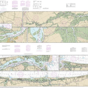 Seekarten vom Myrtle Grove Sound und vom Cape Fear RIver bis zum Kasino Creek in North und South Carolina. 11534 Kartenreproduktion.