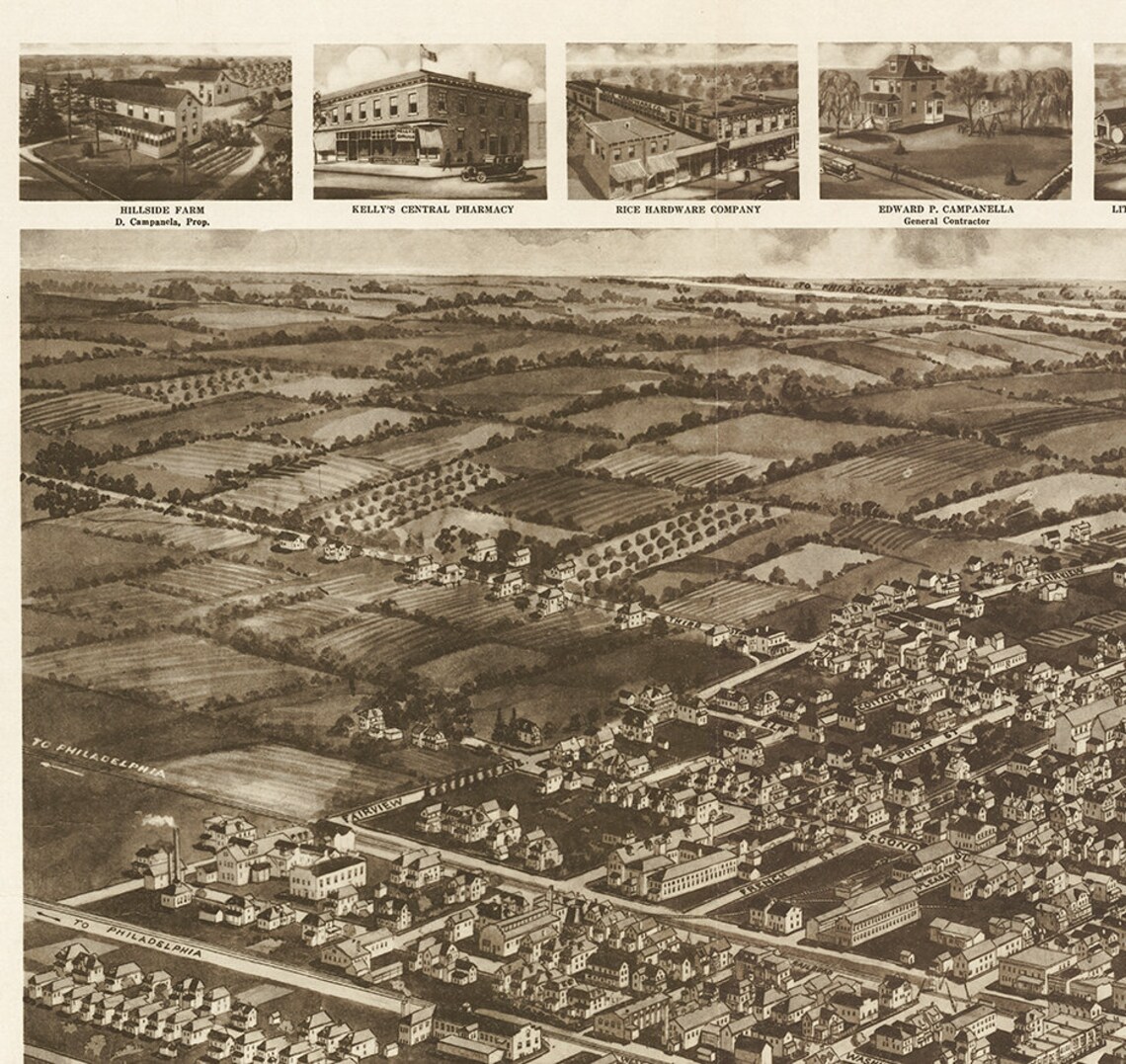 Map of Hammonton Atlantic Co. New Jersey NJ Map 1926. Etsy