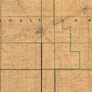 Map of Wabash County, Indiana. 1861. Vintage Restoration Hardware Home Deco Style Old Wall ...