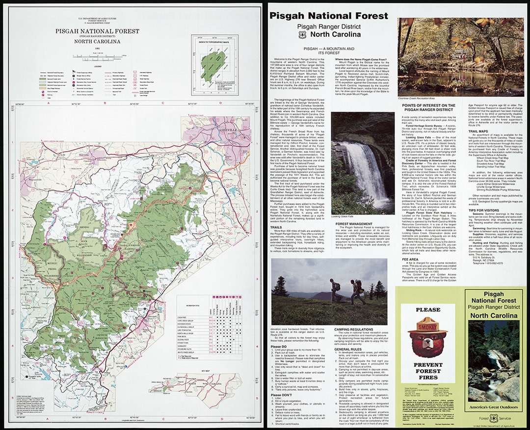 Pisgah National Forest pisgah Ranger District, North Carolina. Map