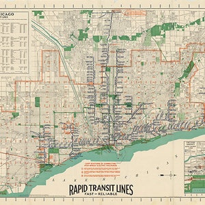 Karte von Chicago, Illinois, IL und ihr Versandsystem im Jahr 1926.