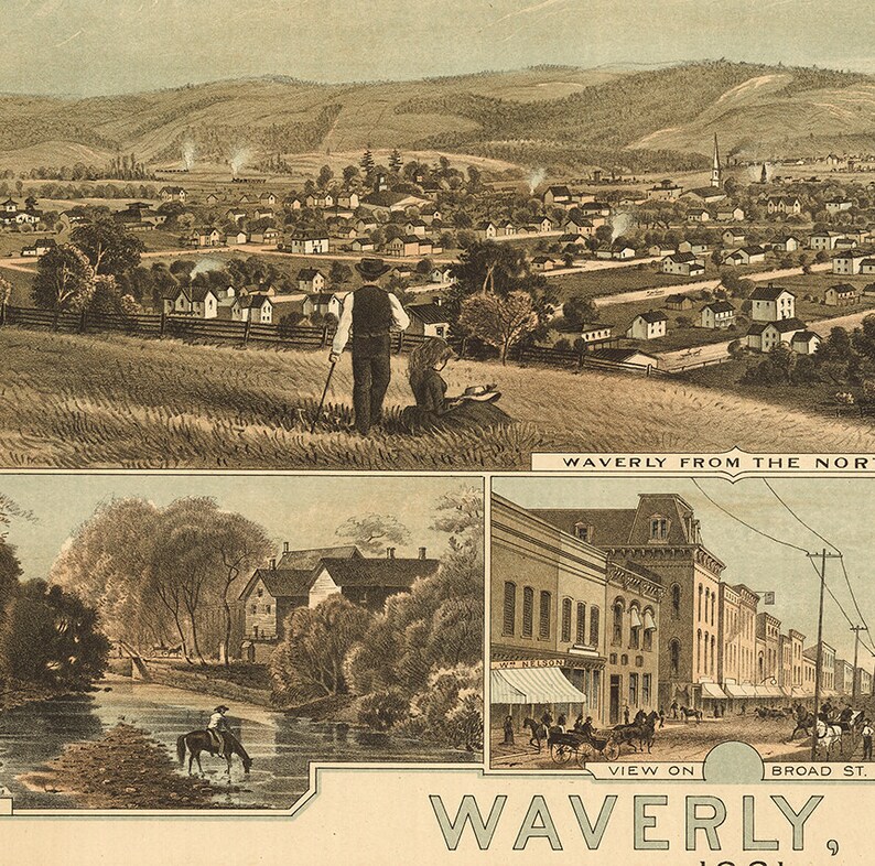 Waverly Tioga County. New York. N.Y. 1881. Vintage Etsy