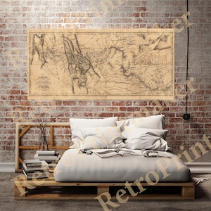 Karte von Louis und Clark Ausstellung in Mississippi, Pazifischer Ozean 1804, 5 und 6. Vintage home Deco Stil alte Wand Reproduktion Karte