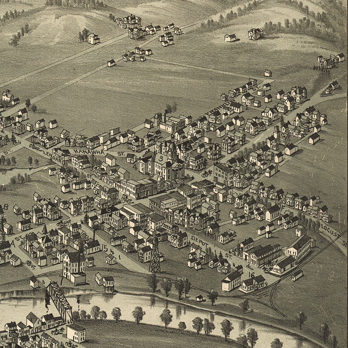 Map of Buckhannon Upshur County West Virginia WV. 1900. Etsy