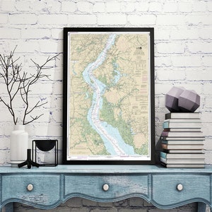 Delaware River Smyrna to Wilmington Nautical Wall Art NOAA 12311 NJ DE Reproduction Map