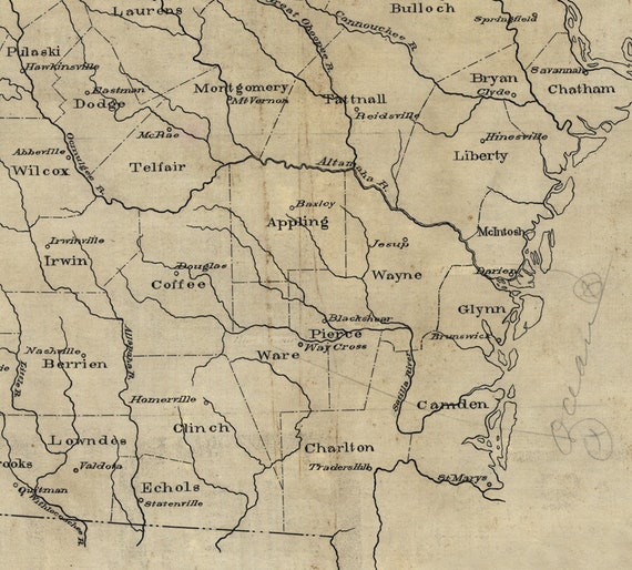 Map of the Mississippi River and Louisiana 1730 Vintage Style US Map 24x32