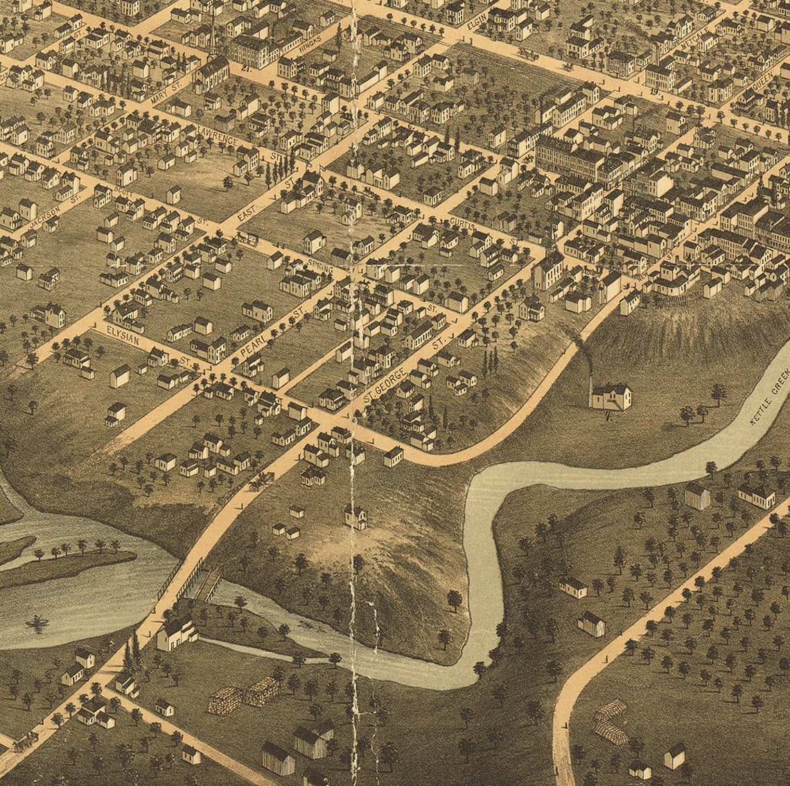 Map of St. Thomas Ontario Canada. 1896. Vintage Home Deco Etsy