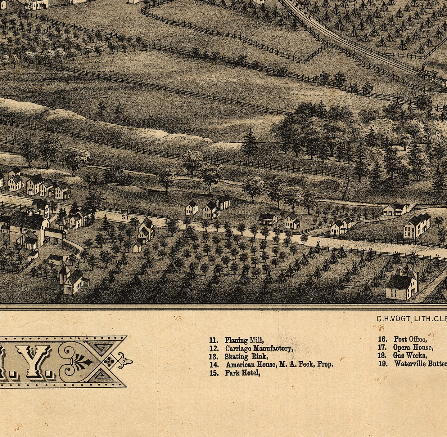 Map of Waterville Oneida Co. New York 1885. Vintage Etsy