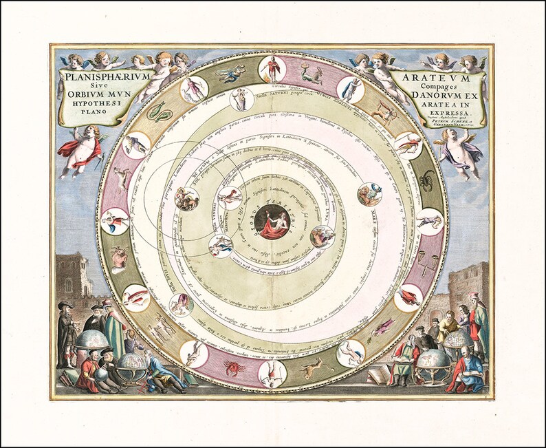 Celestial Chart by Andreas Cellarius - Greek Astronomer Aratus' Model ...