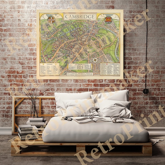 英国ケンブリッジの地図。Restoration Hardware ホームデコ