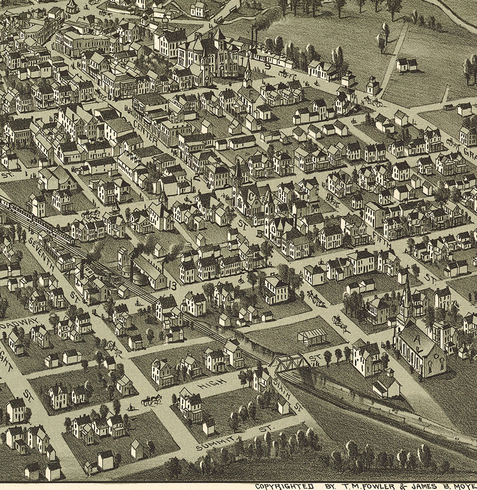Map of Meyersdale Somerset Co. Pennsylvania PA 1900. Etsy