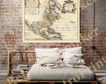 thumbnail image 2 of 1700s "Map Of New France" Vintage Style Poster – Early United States Map – 16x20 Matte Print 2 of 3