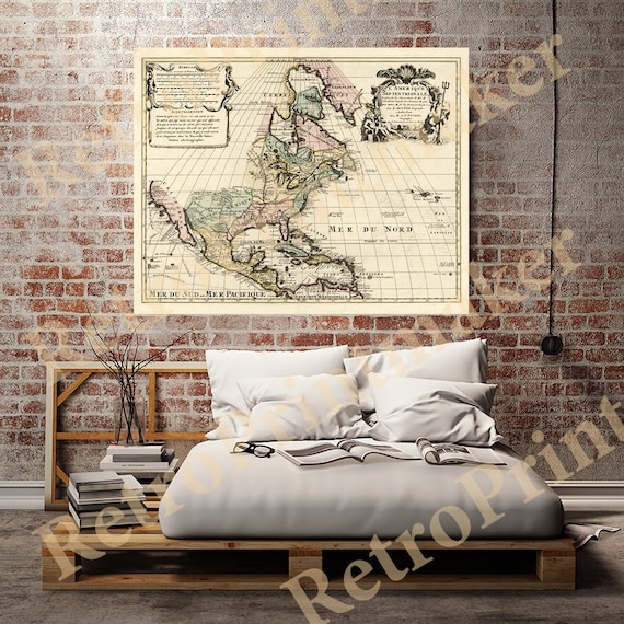 Historic Map : North America, 1760, John Gibson, Vintage Wall Art