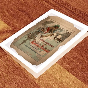 Greeting Card Pictorial Atlas Mexicana, Atlas geografico de la Republica Mexicana 1921. Vintage home Deco Style old wall reproduction map.