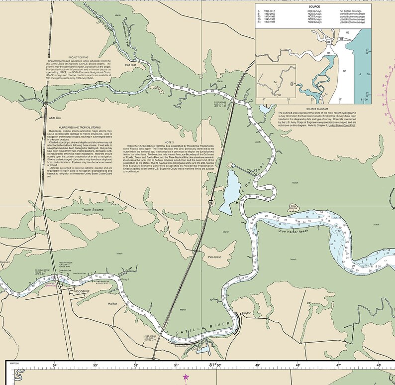 Nautical Charts of St Andrew Sound and Satilla River. Etsy