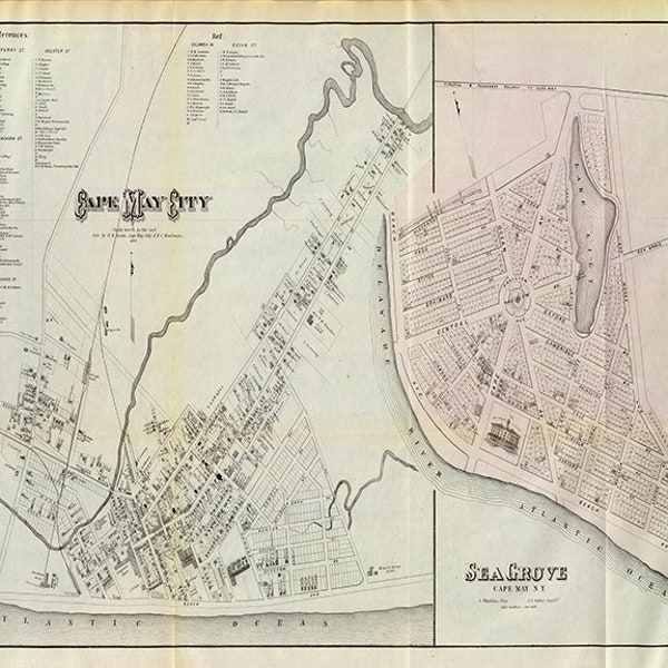 Old Maps of Cape May Nj Etsy