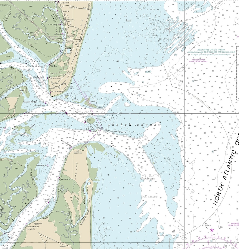 Nautical Charts of St Andrew Sound and Satilla River. Etsy