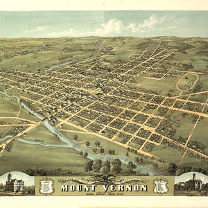 Mount Vernon, Knox County, Ohio OH, Ruger & Stoner 1870. Restaurierung Hardware Home Deco Stil alte Wand Vintage Nachdruck.