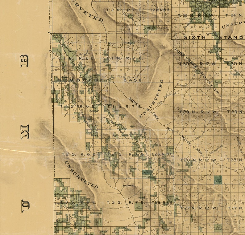 Map of Trinity County California From Surveys CA 1894. Etsy