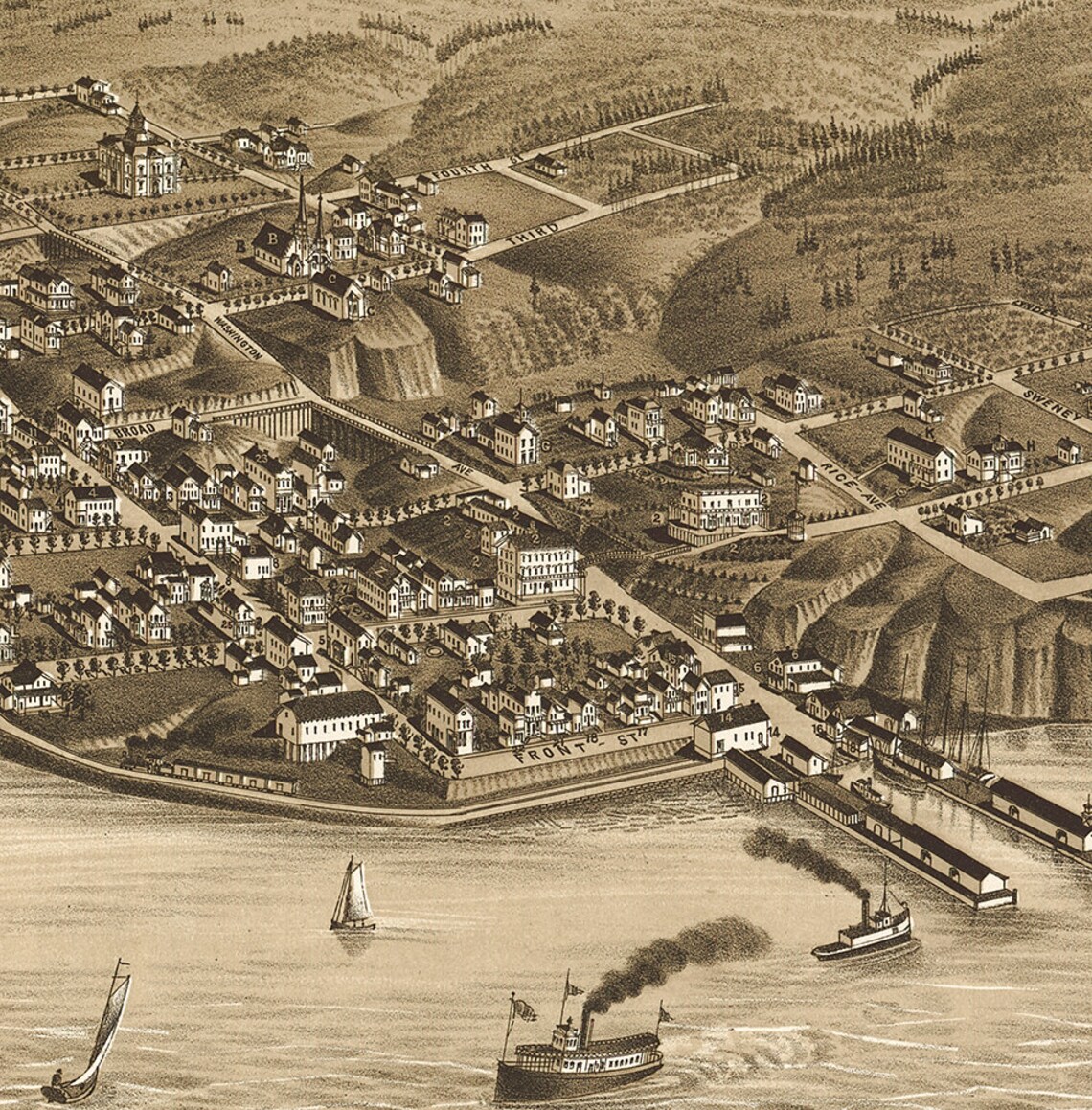 Map of Bayfield Bayfield Co. Wisconsin 1886 WI. Vintage - Etsy