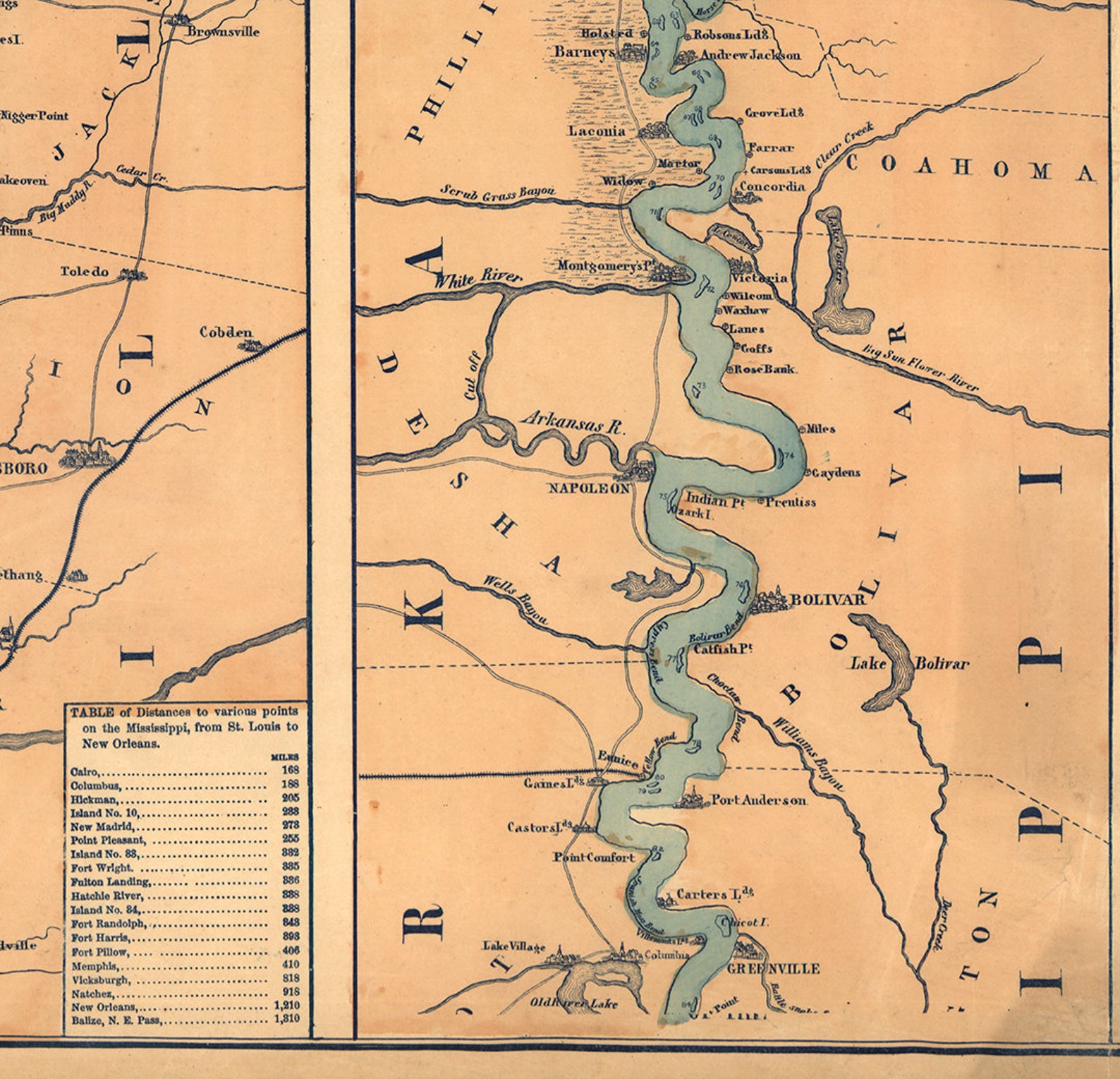 Map of Mississippi Valley and Its Fortifications 1863.. Etsy UK
