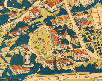 Mills College Campus Map Map Of Mills College Oakland Ca. Home Deco Style Old | Etsy Canada