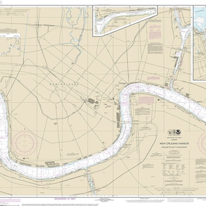 NOAA Nautical charts New Orleans Harbor Chalmette Slip to Southport 11368 Louisiana, Mississippi River, Lake Pontchartrain, Reproduction map