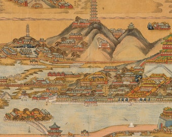 北京頤和園の地図、1888 年。北京颐和园和兵营 北京 Yi he Yuan