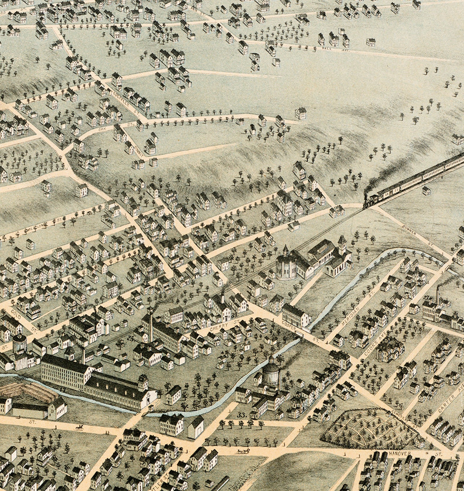 Map of Meriden New Haven Co. Connecticut CT 1875. O.H. Etsy