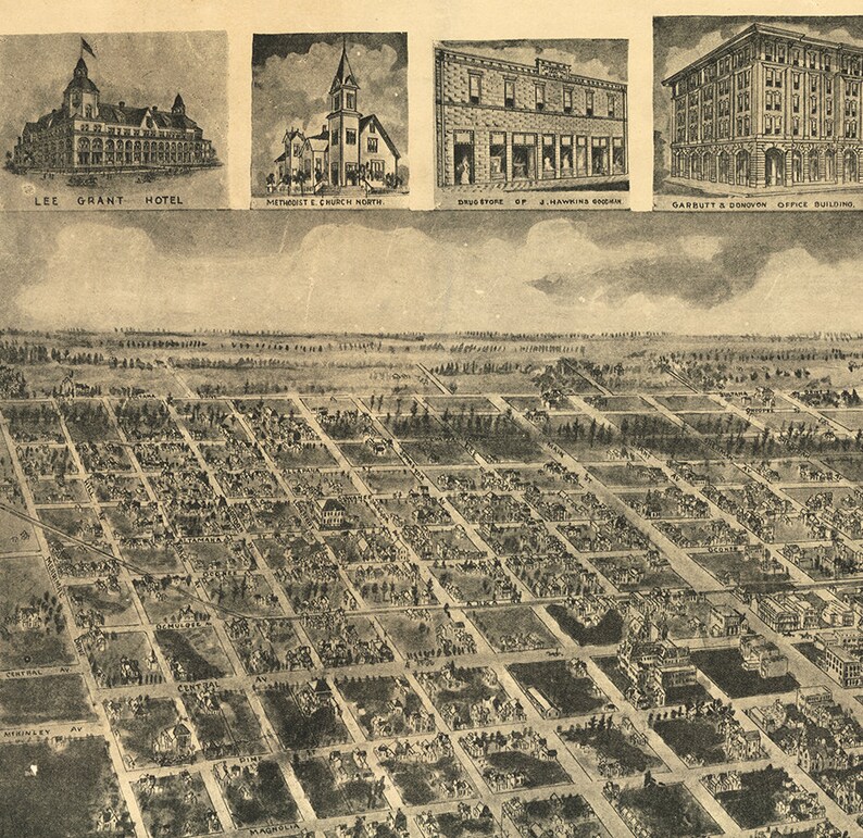 Map of Fitzgerald Ben Hill County 1908. Vintage Etsy