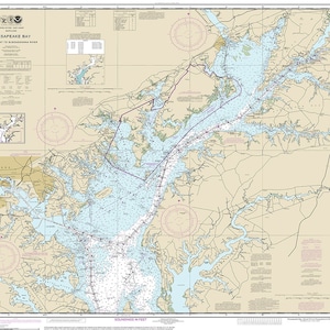 Nautical charts of Chesapeake Bay. Sandy Point to Susquehanna River 12273. Maryland. Home Deco Style old wall reproduction map print.