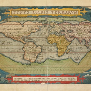 Typus orbis terrarum, 1570.  Vintage Restaurierung Hardware Zu Hause Deco Style alte Wand Reproduktion Karte drucken.
