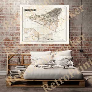 May include: A vintage map of Colima, Mexico, printed in black and white with brown accents. The map shows the coastline, rivers, and mountains of the region. The title "COLIMA" is printed in a decorative font at the top of the map.