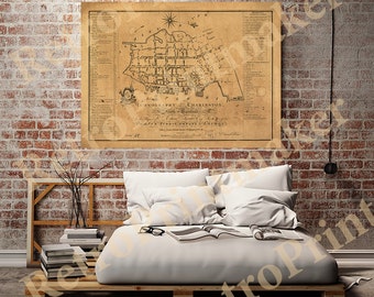 May include: An antique map of Charleston, South Carolina, printed on aged paper. The map shows the layout of the city with streets, buildings, and landmarks. The title "Ichnography of Charleston" is printed at the bottom of the map.