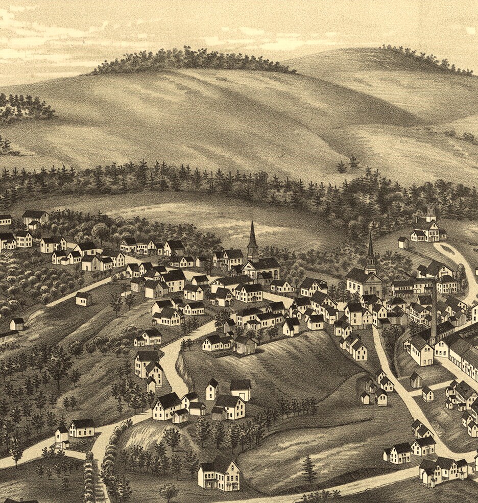 Map of Greenville Hillsborough County New Hampshire NH 1886. Etsy UK