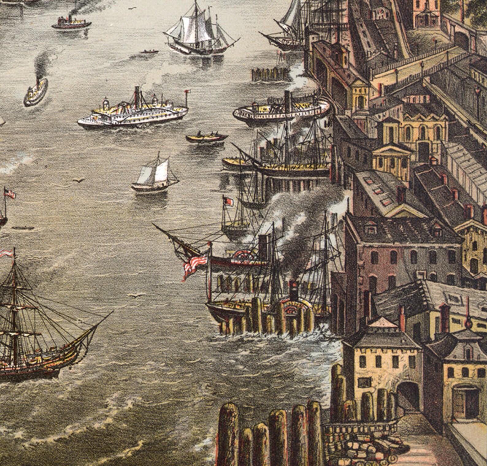 Manhattan New York With Battery Park in the Foreground and Etsy