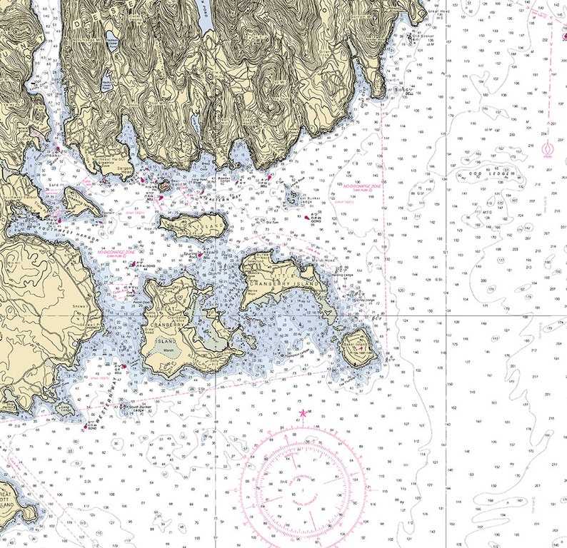 Nautical Charts of Mount Desert Island and Frenchman Bay of Etsy