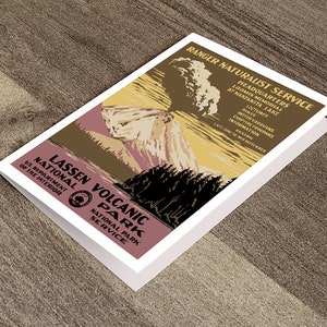 Tarjeta de felicitación - Parque Nacional Volcánico Lassen, Servicio de Guardabosques Naturalista.