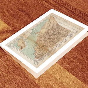 Tarjeta de felicitación Sonora, México 1908. Impresión de reproducción de mapa de pared antiguo estilo art déco de casa vintage.