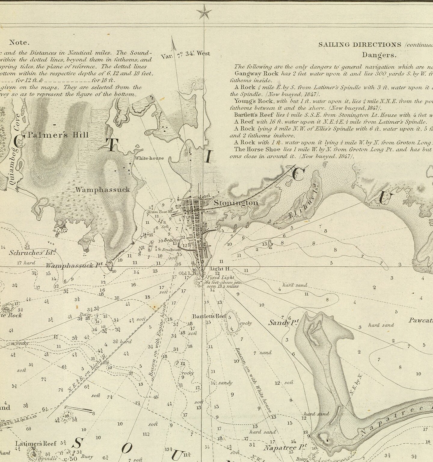 Nautical Chart of Fisher's Island Sound New York NY | Etsy