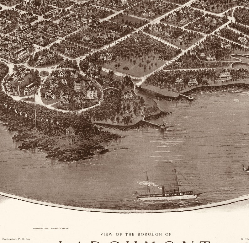 Larchmont Westchester County New York NY. Map. Vintage Etsy