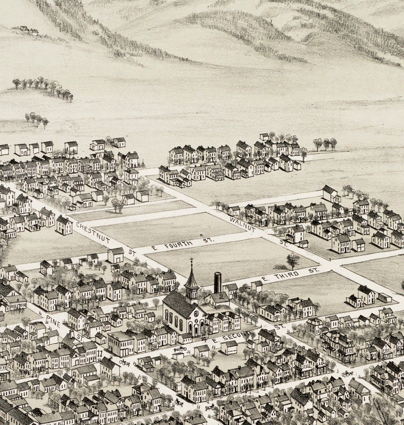 Map of Berwick Columbia County Pennsylvania PA 1884. Etsy