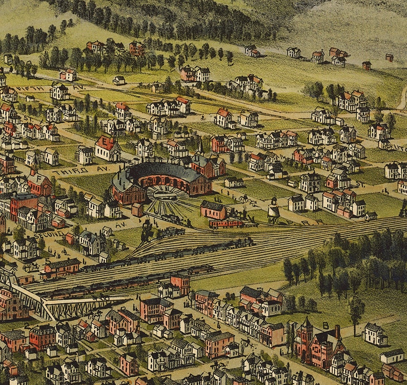 Map of Derry Station Westmoreland County Pennsylvania PA Etsy