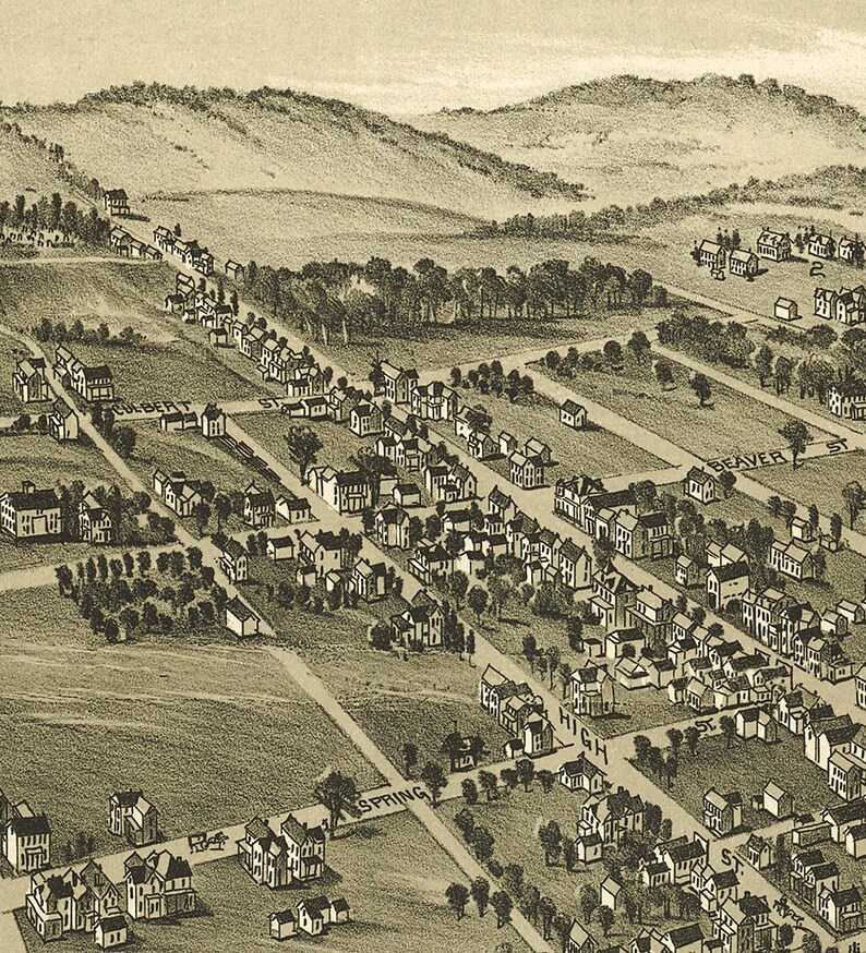 Map of Zelienople Butler Co. Pennsylvania PA 1901. Etsy