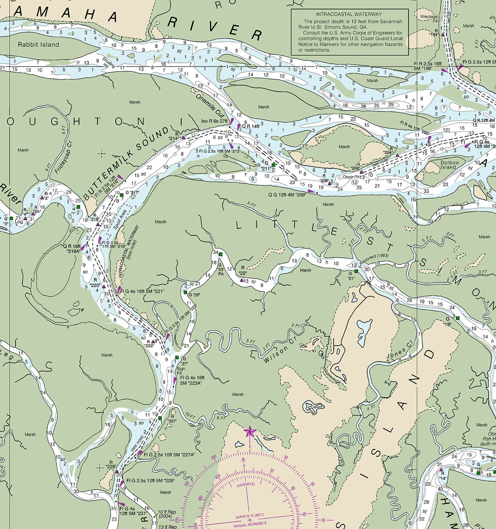 Nautical Charts of Altamaha Sound. 11508. Wolf Etsy