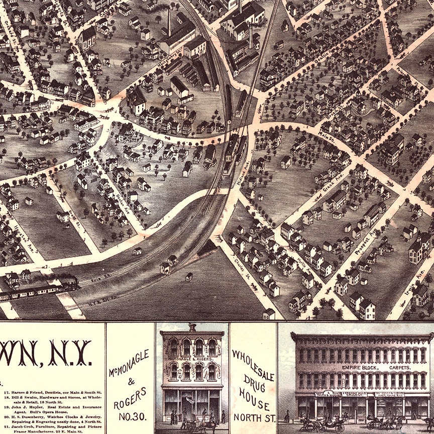 Middletown Orange County New York NY 1874. Vintage Etsy