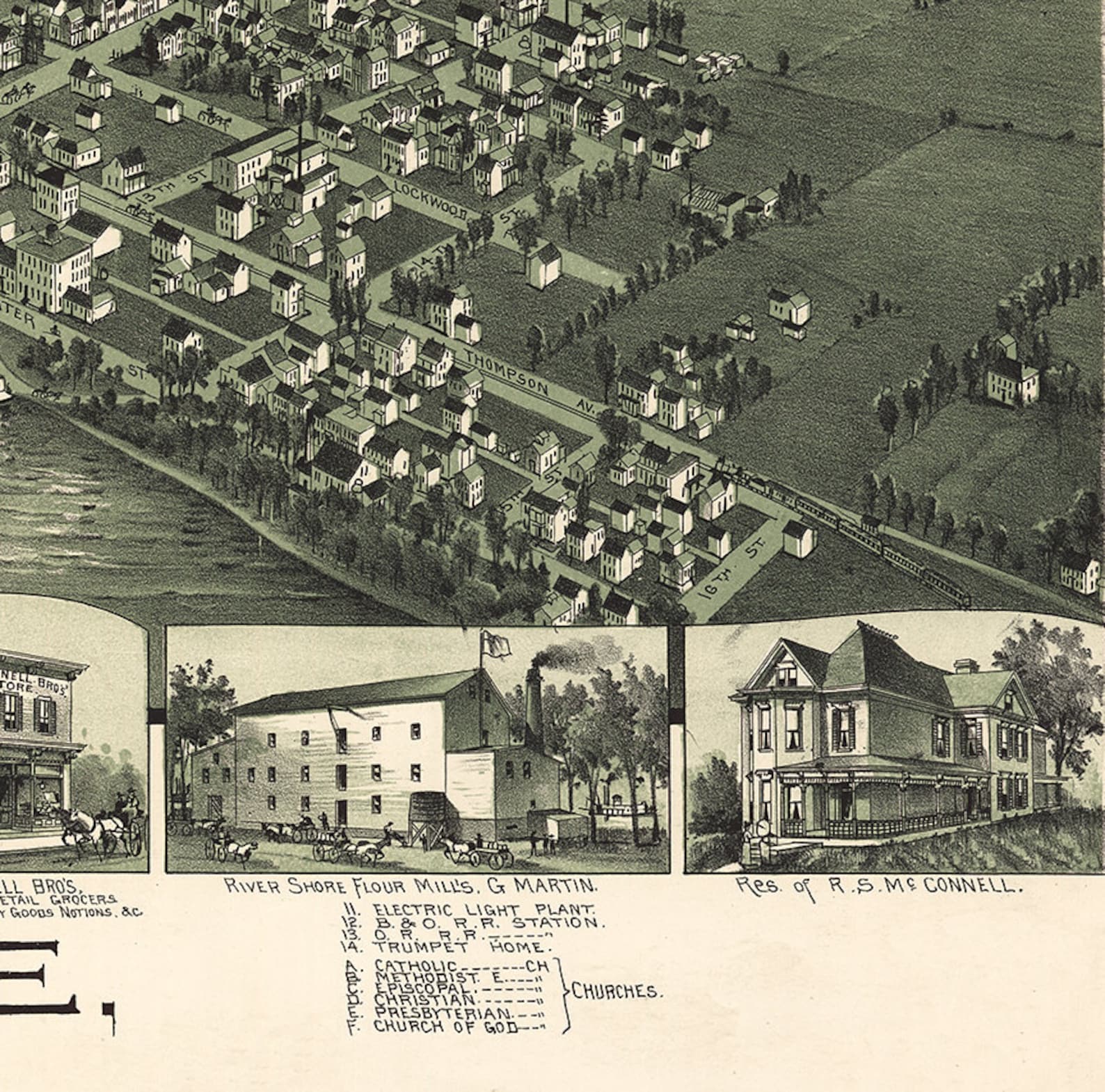 Map of Moundsville Marshall County West Virginia WV. 1899. Etsy